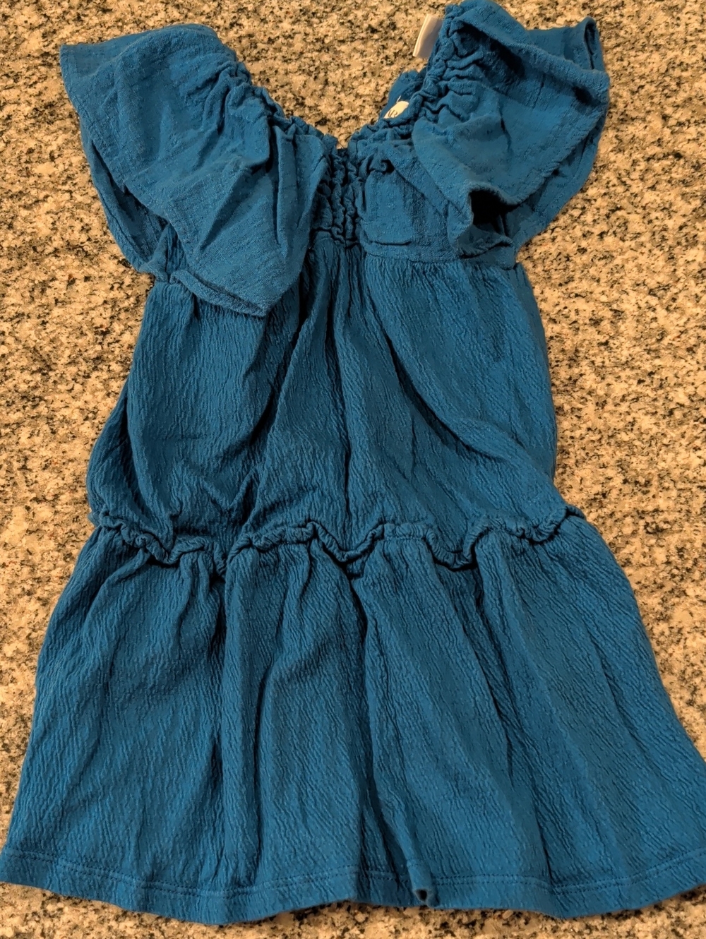 Zara Girls Blue Ruffle Sleeve Romper